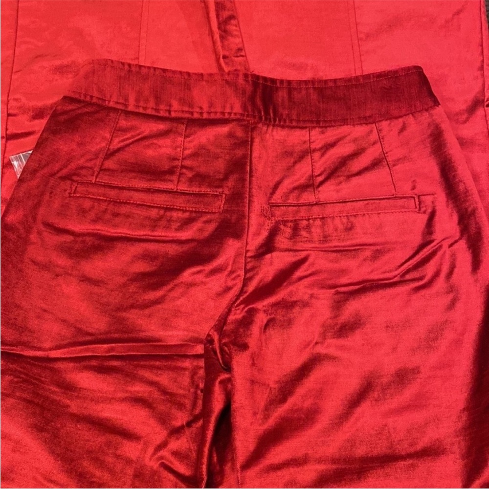Free People 'Walk With You' Red Velvet Pants / Trousers in Cherry Juice Sz 4